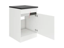 Optifit Küchen-Spülenunterschrank 60 x 88 x 60 cm Luca932 Weiß Anthrazit< Küchenschränke