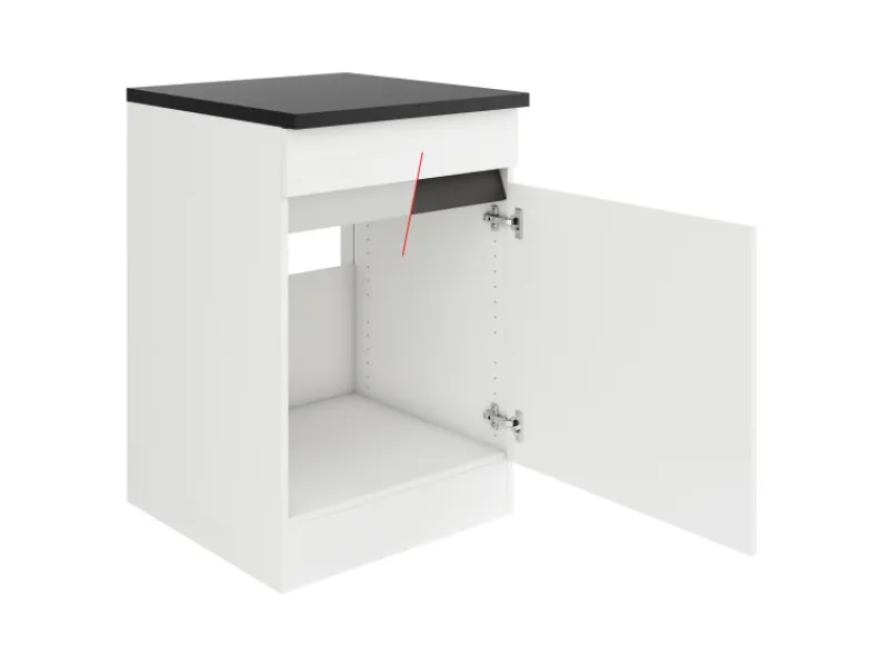 Optifit Küchen-Spülenunterschrank 60 x 88 x 60 cm Luca932 Weiß Anthrazit< Küchenschränke