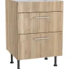 Outlet Optifit Küchen-Unterschrank für Kochfeld Erik290 60 x 87 x 58,4 cm Wildeiche