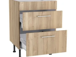 Outlet Optifit Küchen-Unterschrank für Kochfeld Erik290 60 x 87 x 58,4 cm Wildeiche