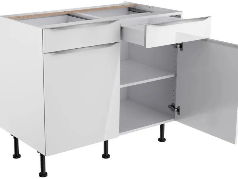 Optifit Küchenschränke<Küchen-Unterschrank Arvid986 100 cm x 87 cm x 58,4 cm Weiß