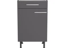 Best Optifit Küchen-Unterschrank Ingvar420 50 cm x 87 cm x 58,4 cm Anthrazit Matt