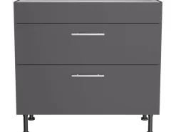 New Optifit Küchen-Unterschrank mit 2 Auszügen Ingvar420 90 cm Anthrazit Matt