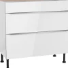 Optifit Kochfelder|Küchenschränke<Küchen-Unterschrank mit 2 Auszügen Arvid986 90 cm x 87 cm x 58,4 cm Weiß