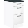 New Optifit Küchen-Unterschrank mit 3 Auszügen Salo214 40 cm x 84,8 cm x 60 cm Weiß