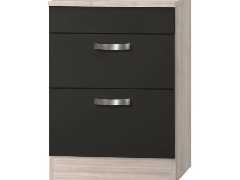 Optifit Küchen-Unterschrank für Kochfeld Faro220 60 cm Anthrazit-Braun< Kochfelder|Einbauküchen