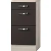 Discount Optifit Küchen-Unterschrank mit 3 Auszügen Faro220 40 cm Anthrazit-Braun