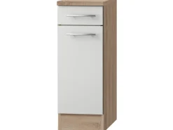 New Optifit Küchen-Unterschrank Dakar286 30 cm x 84,8 cm x 60 cm Weiß-Eiche