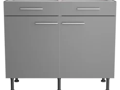 Optifit Küchenschränke<Küchen-Unterschrank Mats825 100 cm x 87 cm x 58,4 cm Basaltgrau