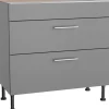 Optifit Küchen-Unterschrank mit 2 Auszügen Mats825 60cmx87cmx58,4cm Basaltgrau< Kochfelder|Küchenschränke