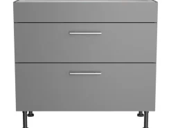Optifit Küchen-Unterschrank mit 2 Auszügen Mats825 60cmx87cmx58,4cm Basaltgrau< Kochfelder|Küchenschränke
