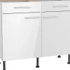 Optifit Küchen-Unterschrank Rurik986 100 cm x 87 cm x 58,4 cm Weiß< Küchenschränke