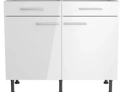 Optifit Küchen-Unterschrank Rurik986 100 cm x 87 cm x 58,4 cm Weiß< Küchenschränke