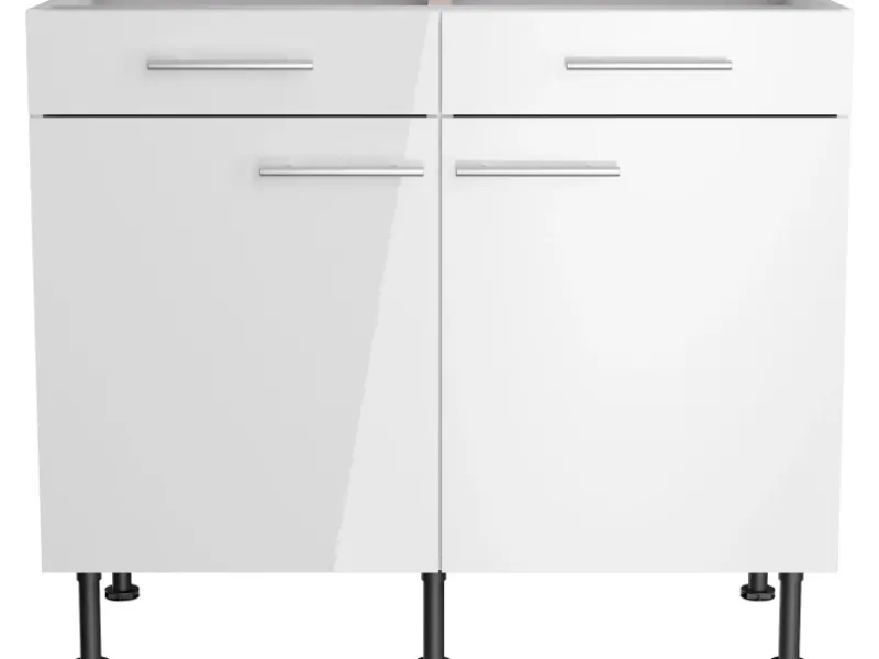 Optifit Küchen-Unterschrank Rurik986 100 cm x 87 cm x 58,4 cm Weiß< Küchenschränke