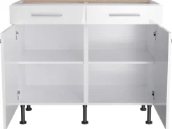 Optifit Küchen-Unterschrank Rurik986 100 cm x 87 cm x 58,4 cm Weiß< Küchenschränke
