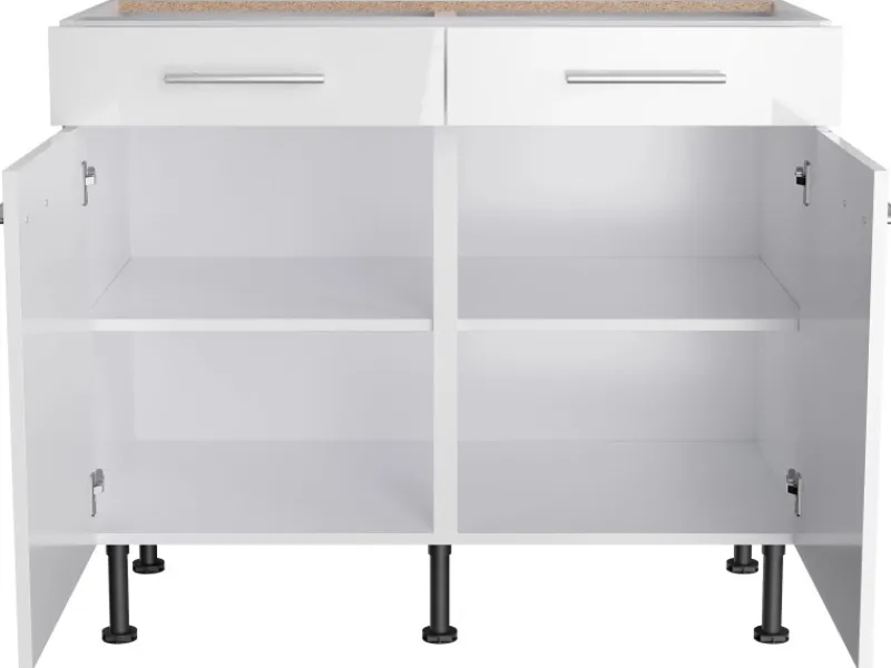 Optifit Küchen-Unterschrank Rurik986 100 cm x 87 cm x 58,4 cm Weiß< Küchenschränke