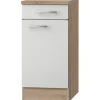 Optifit Küchen-Unterschrank Dakar286 40 cm x 84,8 cm x 60 cm Weiß-Eiche< Küchenschränke