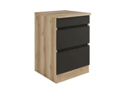 Discount Optifit Küchen-Unterschrank mit Auszügen 60x88x60cm Noah420 Anthra. WildEiche NB Anthrazit