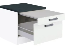 Optifit Küchenschränke<Küchen-Unterschrank Salo214 60 cm Weiß für Trockner und Waschmaschine