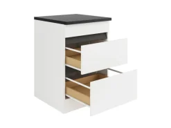 New Optifit Küchen-Unterschrank f. Kochfeld 60 x 88 x 60 cm Luca932 Weiß Anthrazit Weiß-Anthrazit