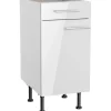 Optifit Küchen-Unterschrank Rurik986 40 cm x 87 cm x 58,4 cm Weiß< Küchenschränke