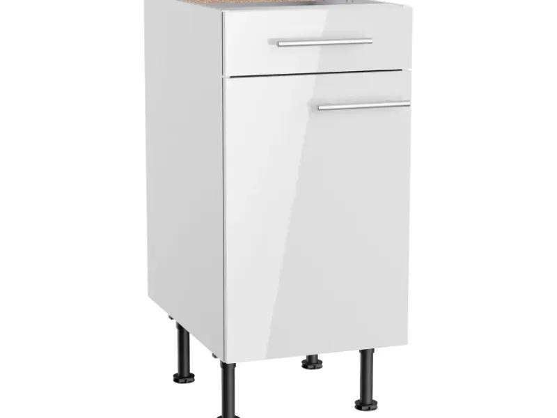 Optifit Küchen-Unterschrank Rurik986 40 cm x 87 cm x 58,4 cm Weiß< Küchenschränke