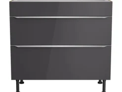 Optifit Kochfelder<Küchen-Unterschrank mit 2 Auszügen Linus984 90 cm Anthrazit-Wildeiche