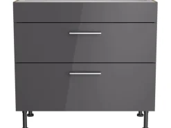 Optifit Kochfelder|Küchenschränke<Küchen-Unterschrank mit 2 Auszügen Jonte984 60 cm Anthrazit-Wildeiche