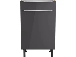 Optifit Küchen-Unterschrank Linus984 50 cm x 87 cm x 58,4 cm Anthrazit-Wildeiche