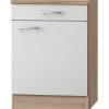 Optifit Küchen-Unterschrank Dakar286 60 cm x 84,8 cm x 60 cm Weiß-Eiche< Pantryküchen|Küchenschränke