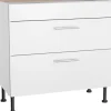 Optifit Kochfelder<Küchen-Unterschrank mit 2 Auszügen Bengt932 90 cm x 87 cm x 58,4 cm Weiß