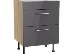 Optifit Pantryküchen|Kochfelder<Küchen-Unterschrank für Kochfeld Jonte984 60 cm Anthrazit-Wildeiche