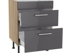 Optifit Pantryküchen|Kochfelder<Küchen-Unterschrank für Kochfeld Jonte984 60 cm Anthrazit-Wildeiche