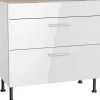 Online Optifit Küchen-Unterschrank mit 2 Auszügen Rurik986 90 cm x 87 cm x 58,4 cm Weiß