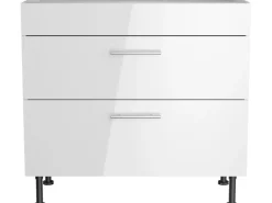 Online Optifit Küchen-Unterschrank mit 2 Auszügen Rurik986 90 cm x 87 cm x 58,4 cm Weiß