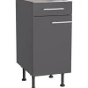 Optifit Küchen-Unterschrank Ingvar420 40 cm x 87 cm x 58,4 cm Anthrazit Matt