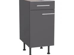 Optifit Küchen-Unterschrank Ingvar420 40 cm x 87 cm x 58,4 cm Anthrazit Matt