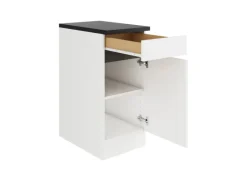 Optifit Küchen-Unterschrank 40 x 88 x 60 cm Luca932 Weiß Anthrazit< Küchenschränke