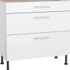 Online Optifit Küchen-Unterschrank mit 3 Auszügen Bengt932 90 cm x 87 cm x 58,4 cm Weiß