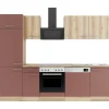 Optifit Küchenzeile KPLB 2702OE-9+ o. E-Geräte Wildeiche Nachb./Rostrot 270 cm< Kochfelder|Einbauküchen