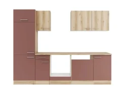 Optifit Küchenzeile KPLB 2702OE-9+ o. E-Geräte Wildeiche Nachb./Rostrot 270 cm< Kochfelder|Einbauküchen