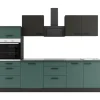 Online Optifit Küchenzeile KPMV 2789-9+ Madrid420/Verona405 Anthrazit/ Steingrün 270 cm