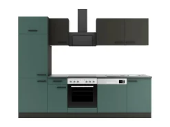 Optifit Kühlschränke|Küchenschränke<Küchenzeile KPMV 2702OE-9+ o. E-Geräte Anthrazit/Steingrün 270 cm
