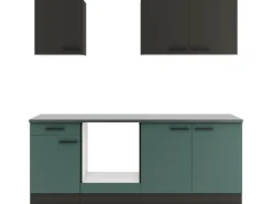 Online Optifit Küchenzeile KPMV2136OE-9+ o. E-Geräte Anthrazit/Steingrün 210 cm