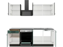 Online Optifit Küchenzeile KPMV2136OE-9+ o. E-Geräte Anthrazit/Steingrün 210 cm