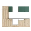 Optifit Einbauküchen<Küchenzeile KPSL 2702OE-9+ Sav/Li o. E-Ger. Steingr./Wildeiche Nb. 270cm
