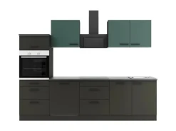 Best Optifit Küchenzeile KPVM 2789OE-9+ o. E-Geräte Steingrün/Anthrazit 270cm