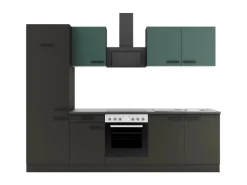 Optifit Küchenzeile KPVM 2711OE-9+ o. E-Geräte Steingrün/Anthrazit 270 cm< Kochfelder|Kühlschränke