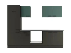 Optifit Küchenzeile KPVM 2711OE-9+ o. E-Geräte Steingrün/Anthrazit 270 cm< Kochfelder|Kühlschränke