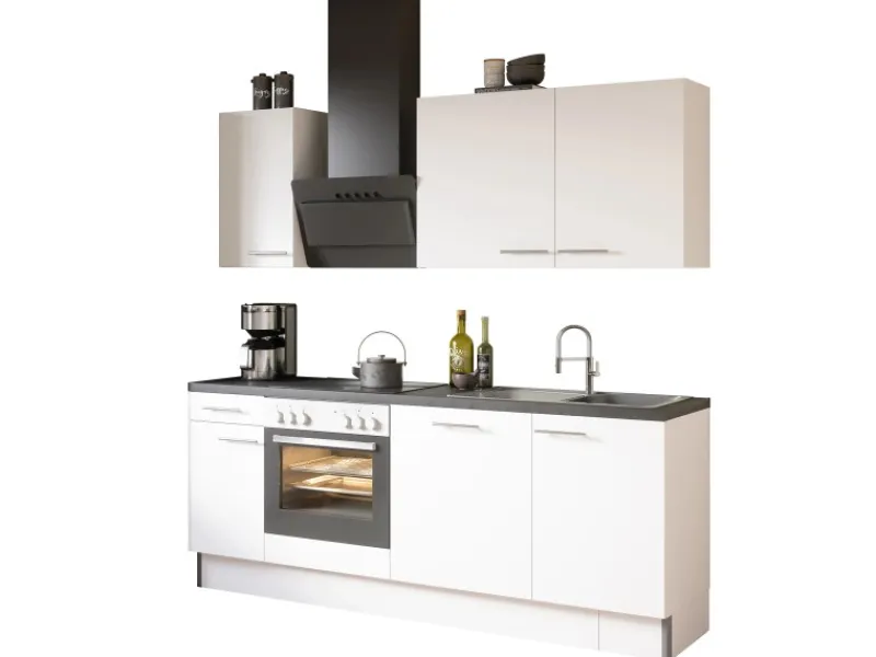 Discount Optifit Küchenzeile Optikoncept Bengt 210 cm Weiß